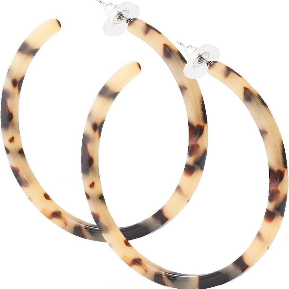 Acrylic Hoop Earrings Tortoiseshell Acrylic Earrings Geometric Resin Earring Stu